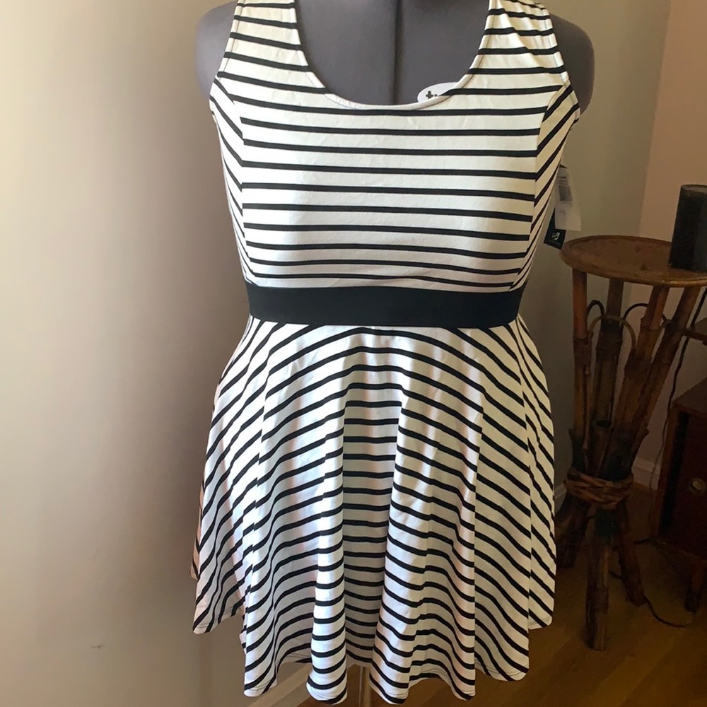 Black and White striped dress